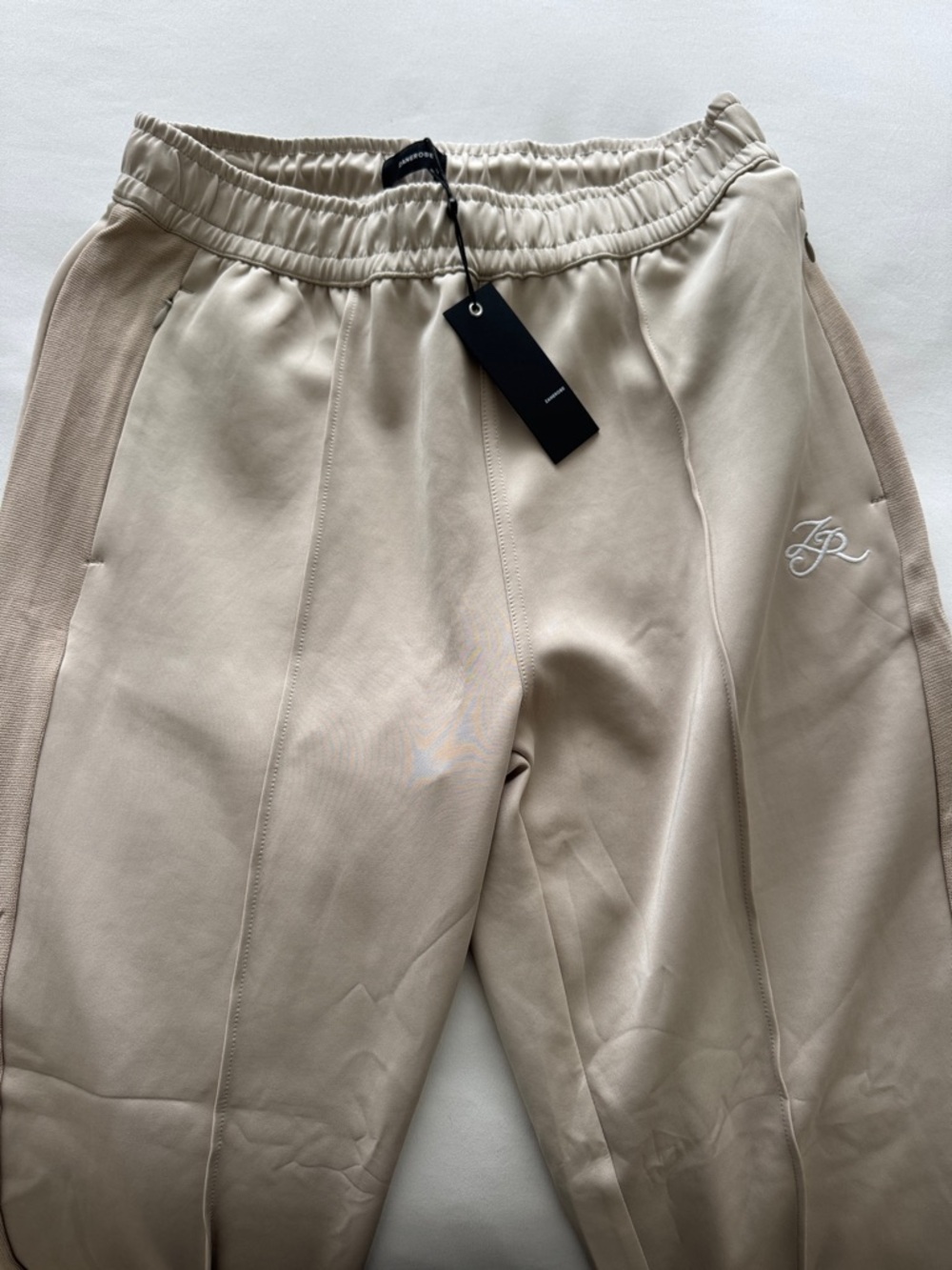 Zane Oat Tan Paneled Track Pants NWT Joggers